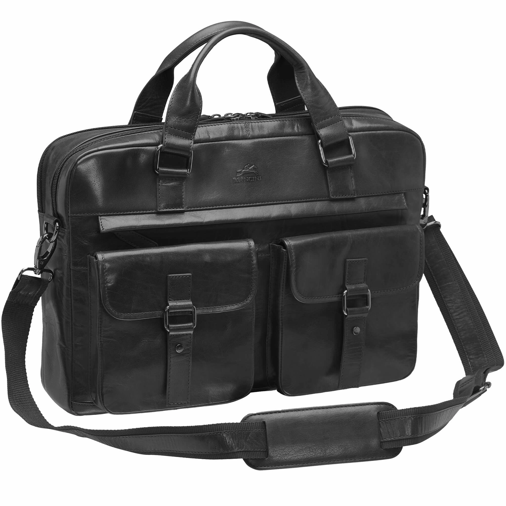 Mancini Buffalo Briefcase with Dual Compartments for 15.6 Laptop