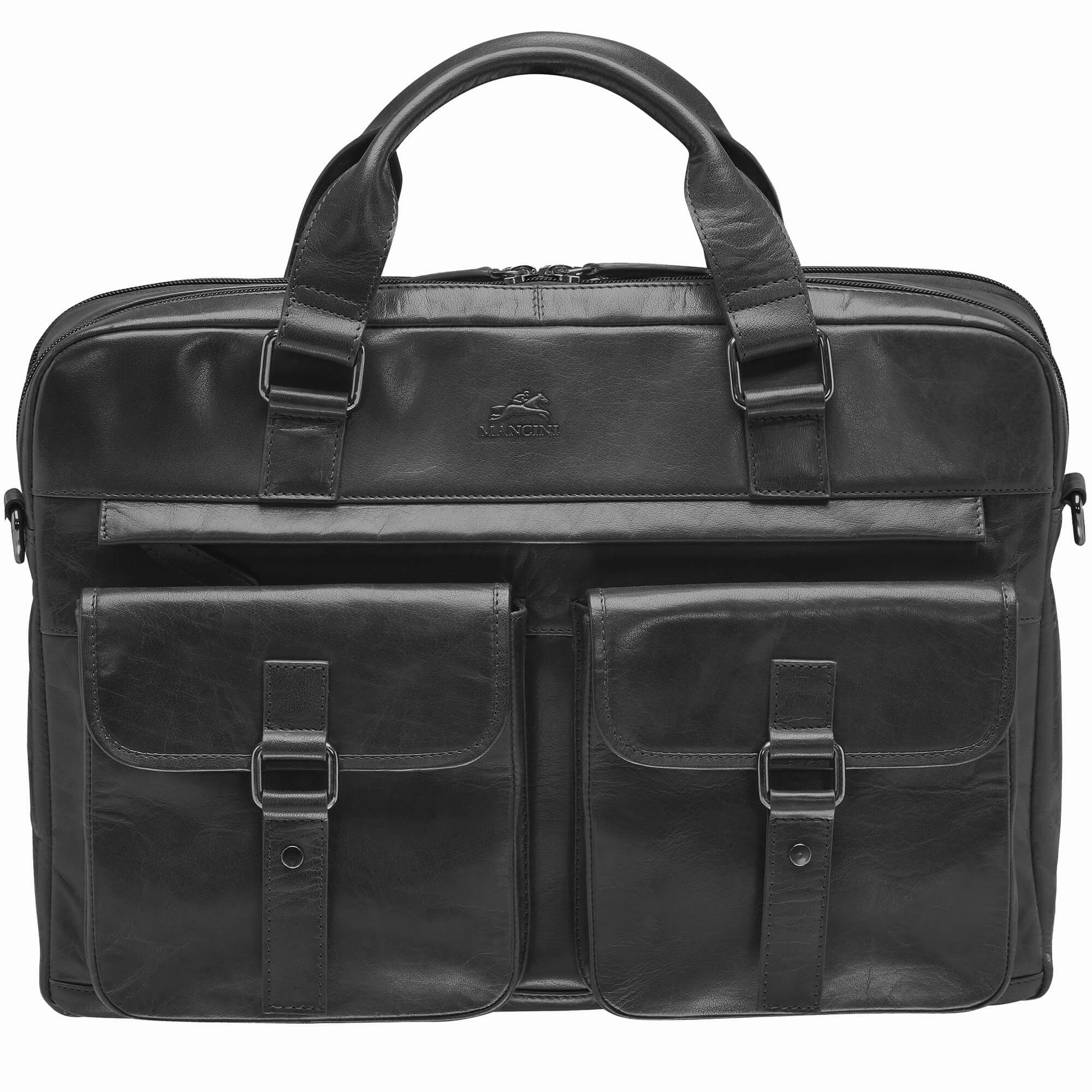 Mancini Buffalo Briefcase with Dual Compartments for 15.6 Laptop