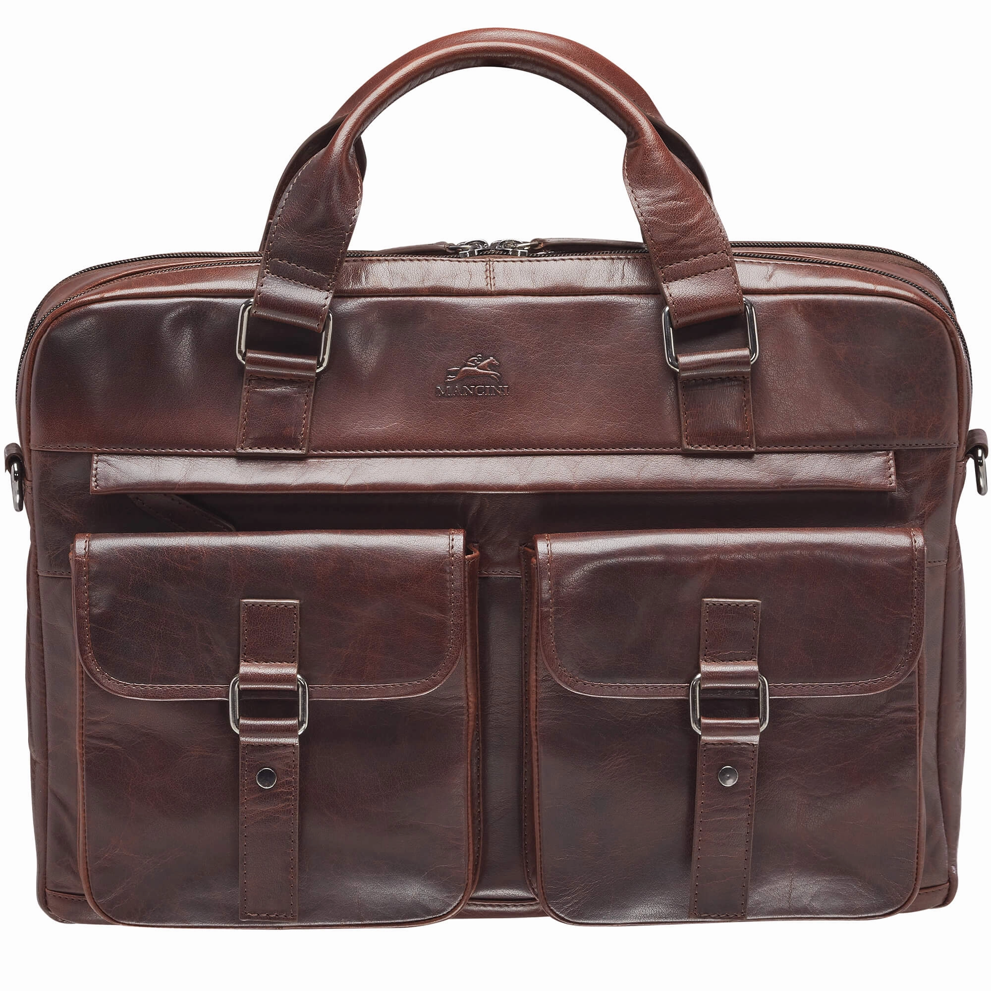 Mancini Buffalo Briefcase with Dual Compartments for 15.6 Laptop