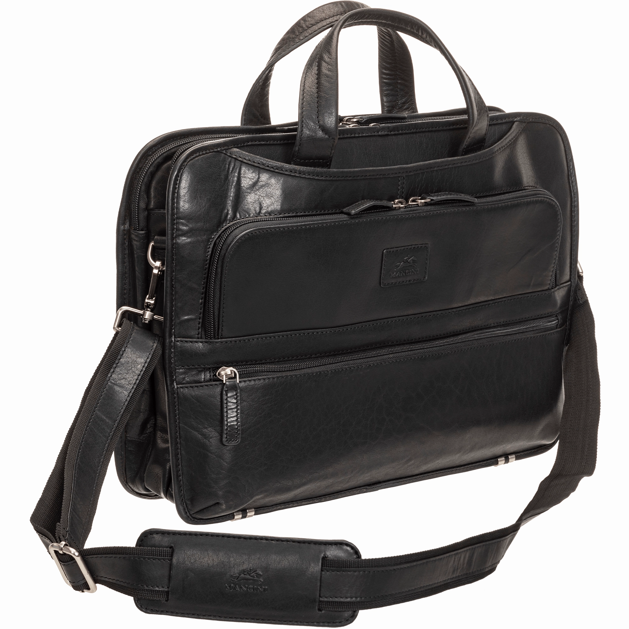 Mancini BUFFALO Triple Compartment Briefcase for 15.6 Laptop / Tablet