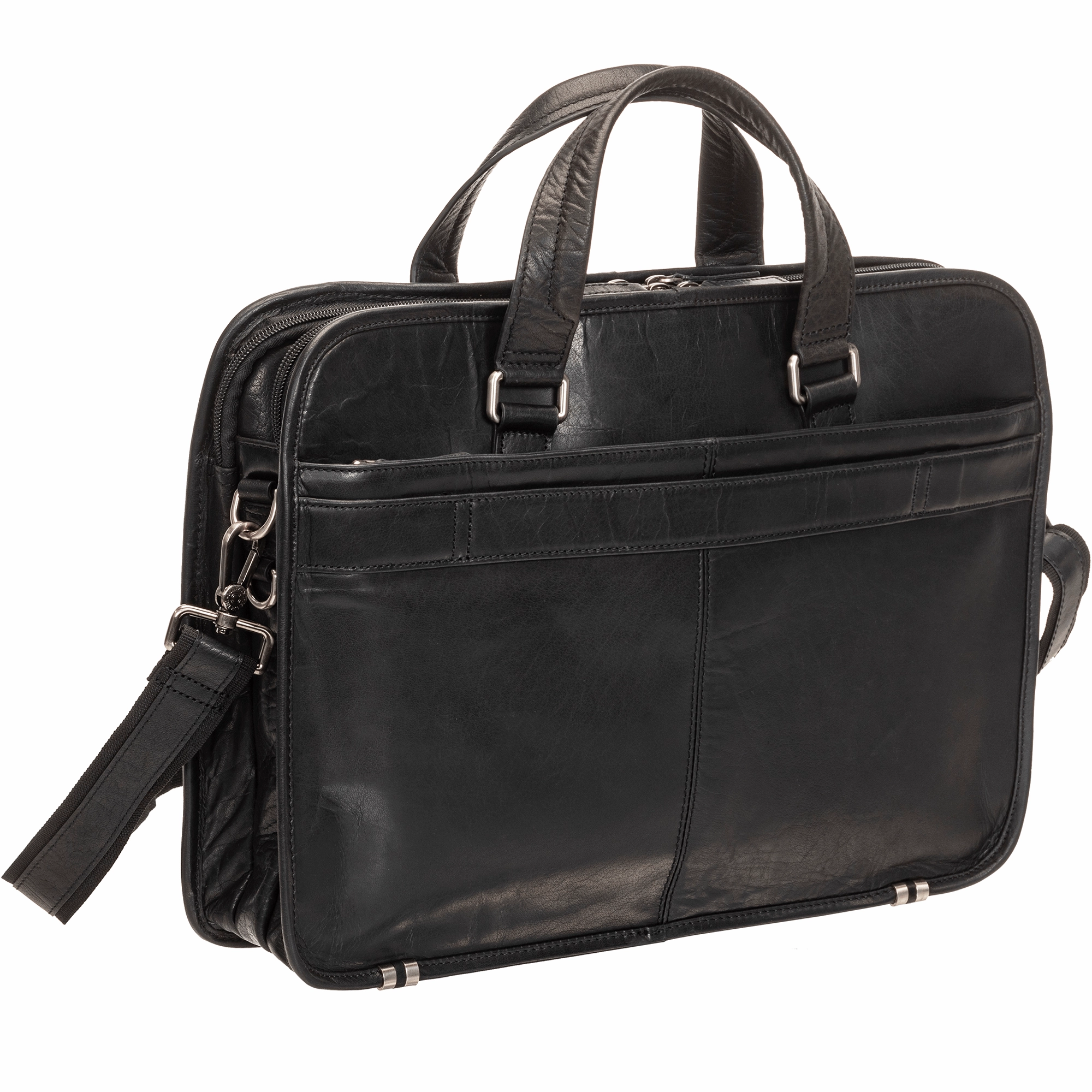 Mancini BUFFALO Triple Compartment Briefcase for 15.6 Laptop / Tablet