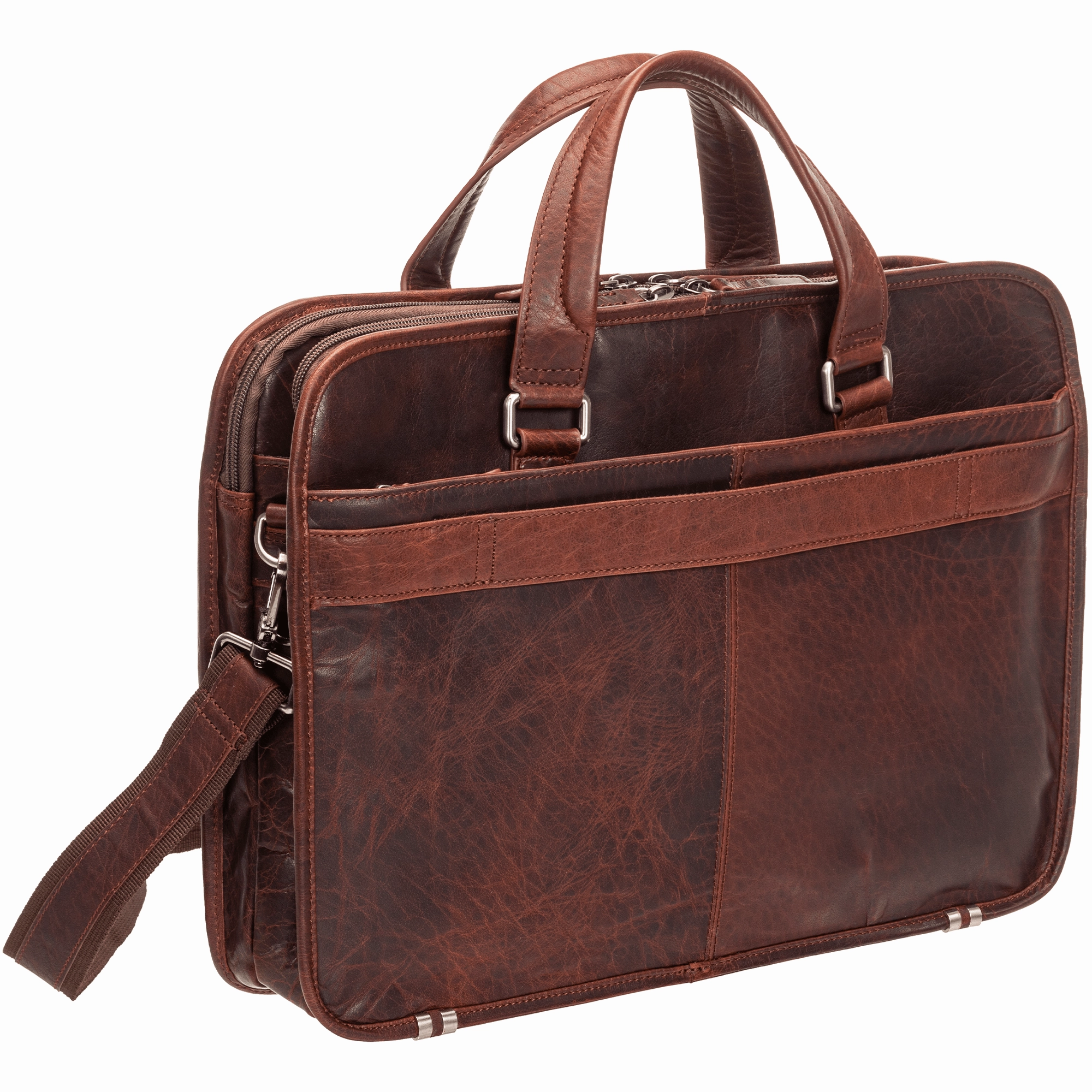 Mancini BUFFALO Triple Compartment Briefcase for 15.6 Laptop / Tablet
