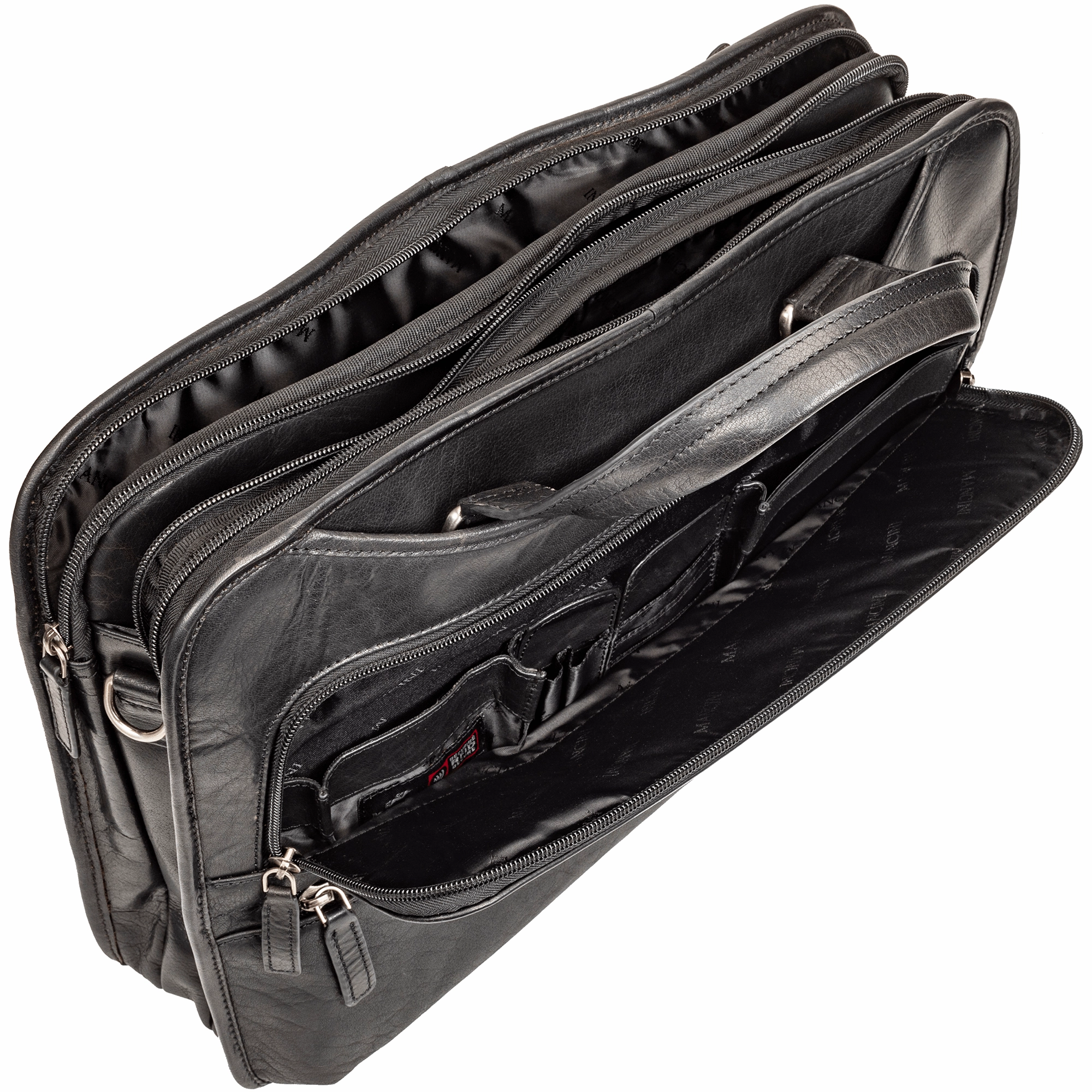 Mancini BUFFALO Triple Compartment Briefcase for 15.6 Laptop / Tablet