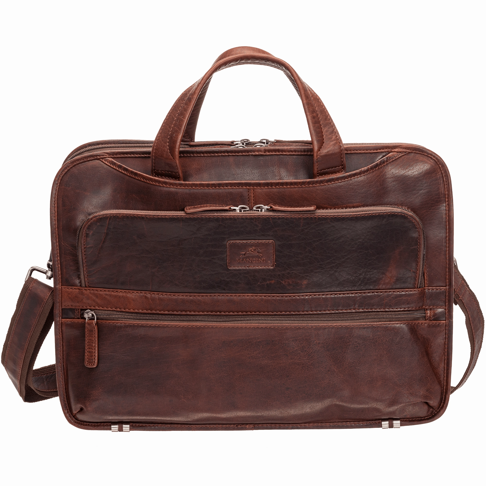Mancini BUFFALO Triple Compartment Briefcase for 15.6 Laptop / Tablet