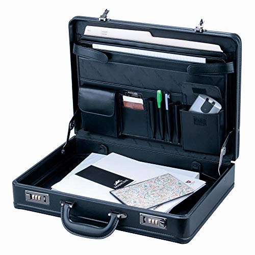 Mancini Leather Expandable 15.6" Laptop Attache Case - Black