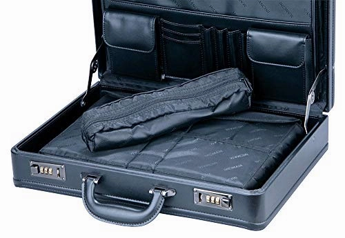 Mancini Leather Expandable 15.6" Laptop Attache Case - Black