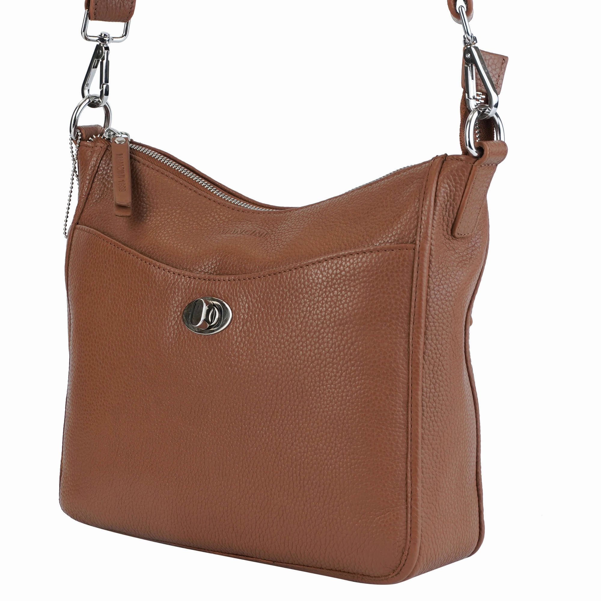 Mancini Pebbled Elizabeth Crossbody Handbag