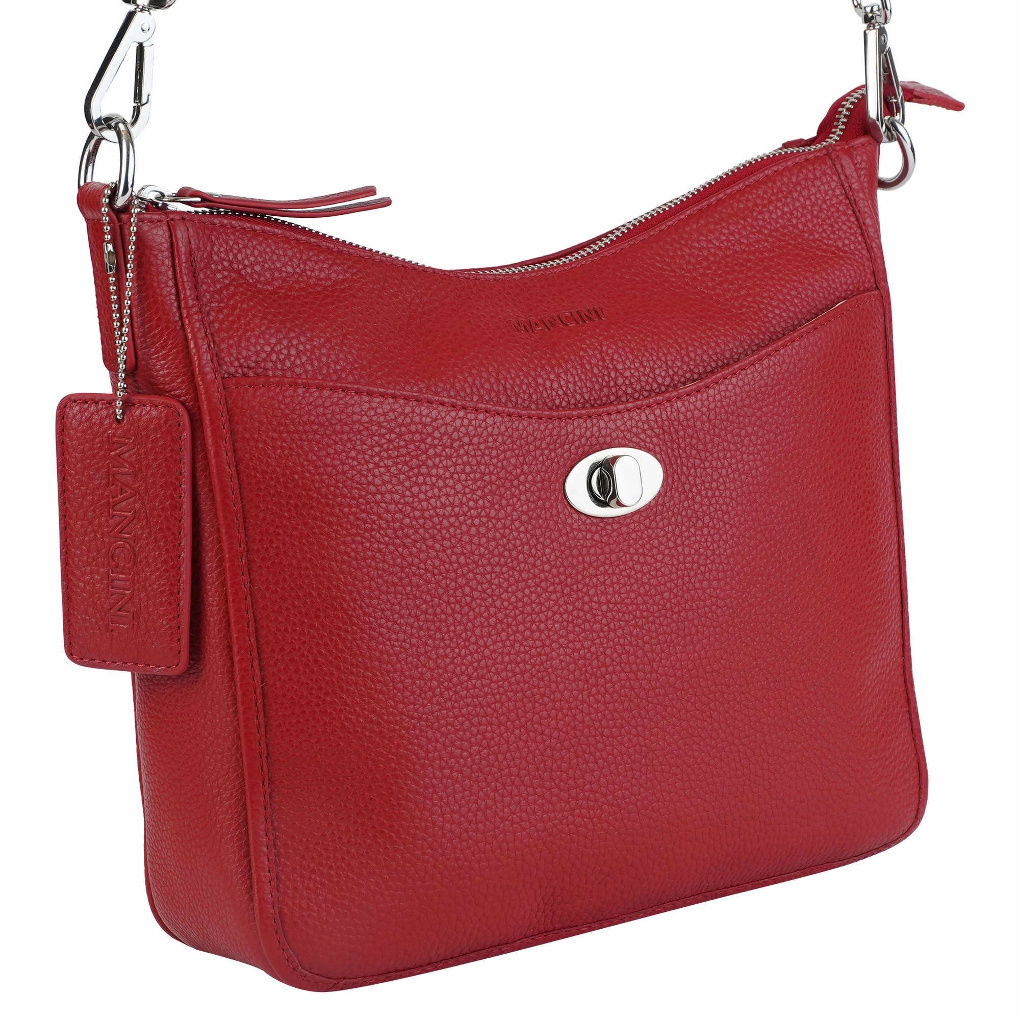 Mancini Pebbled Elizabeth Crossbody Handbag
