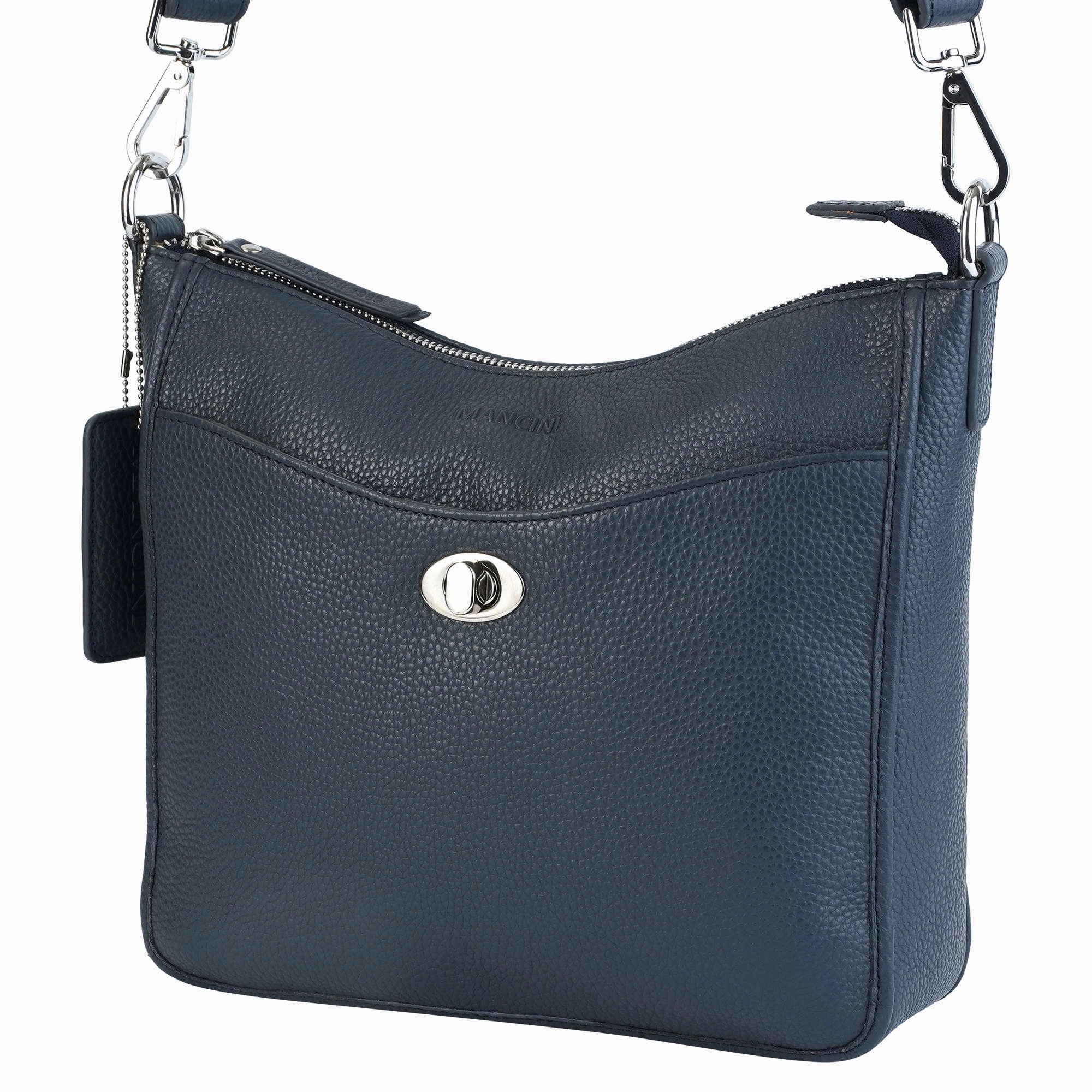 Mancini Pebbled Elizabeth Crossbody Handbag