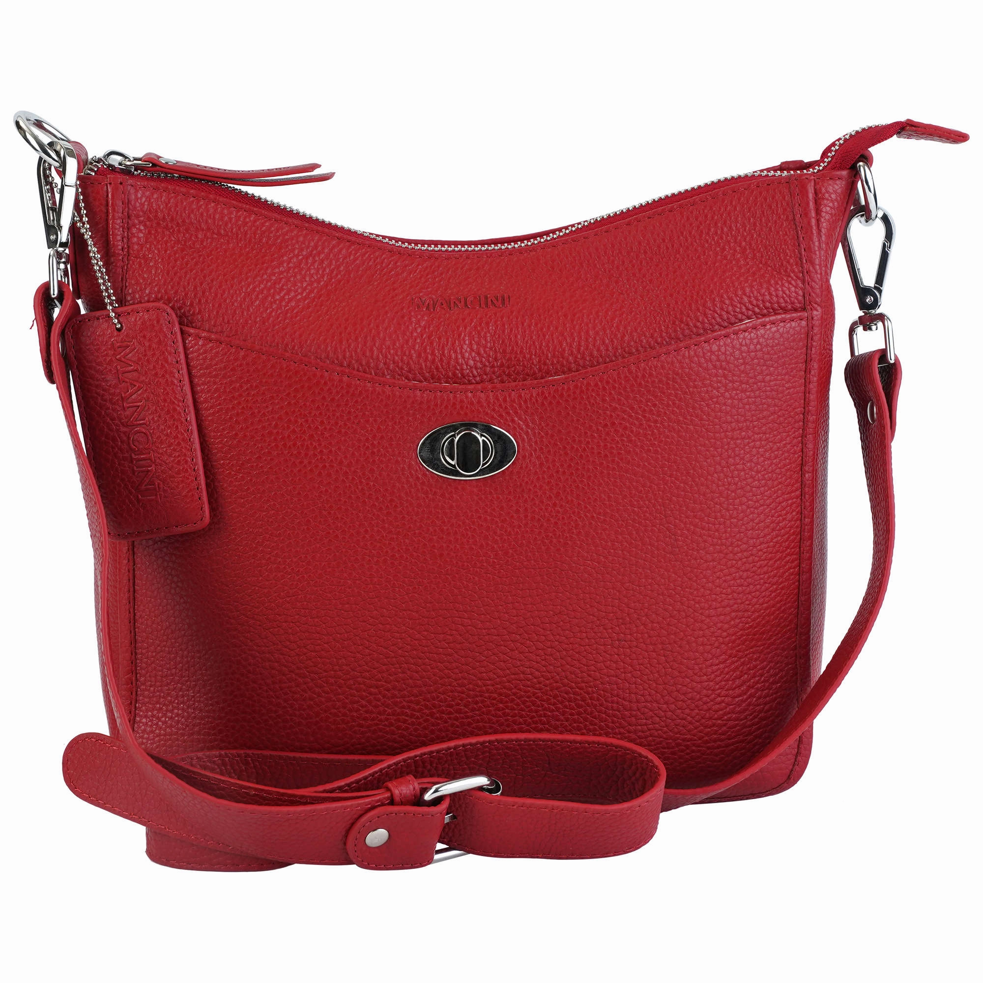 Mancini Pebbled Elizabeth Crossbody Handbag