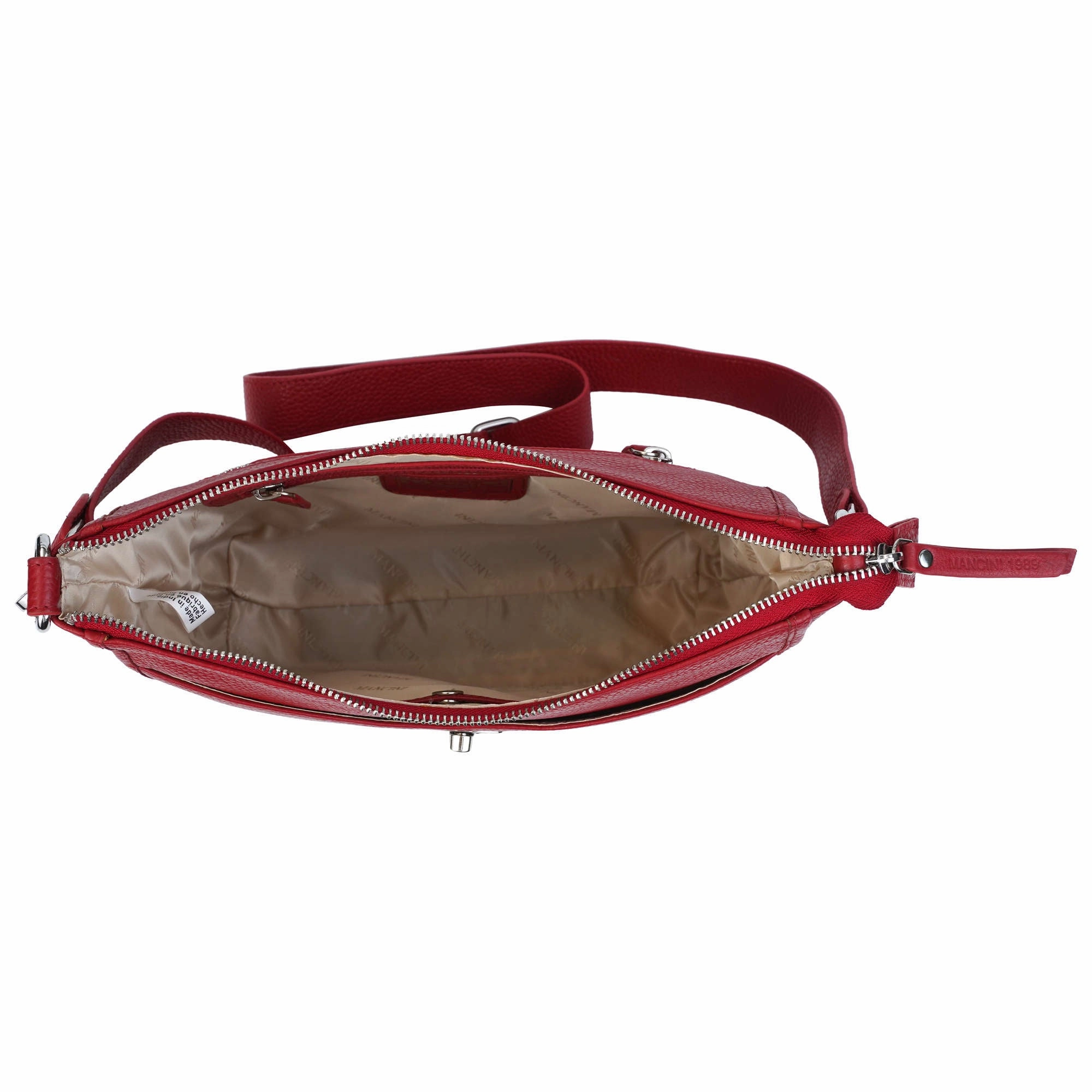 Mancini Pebbled Elizabeth Crossbody Handbag