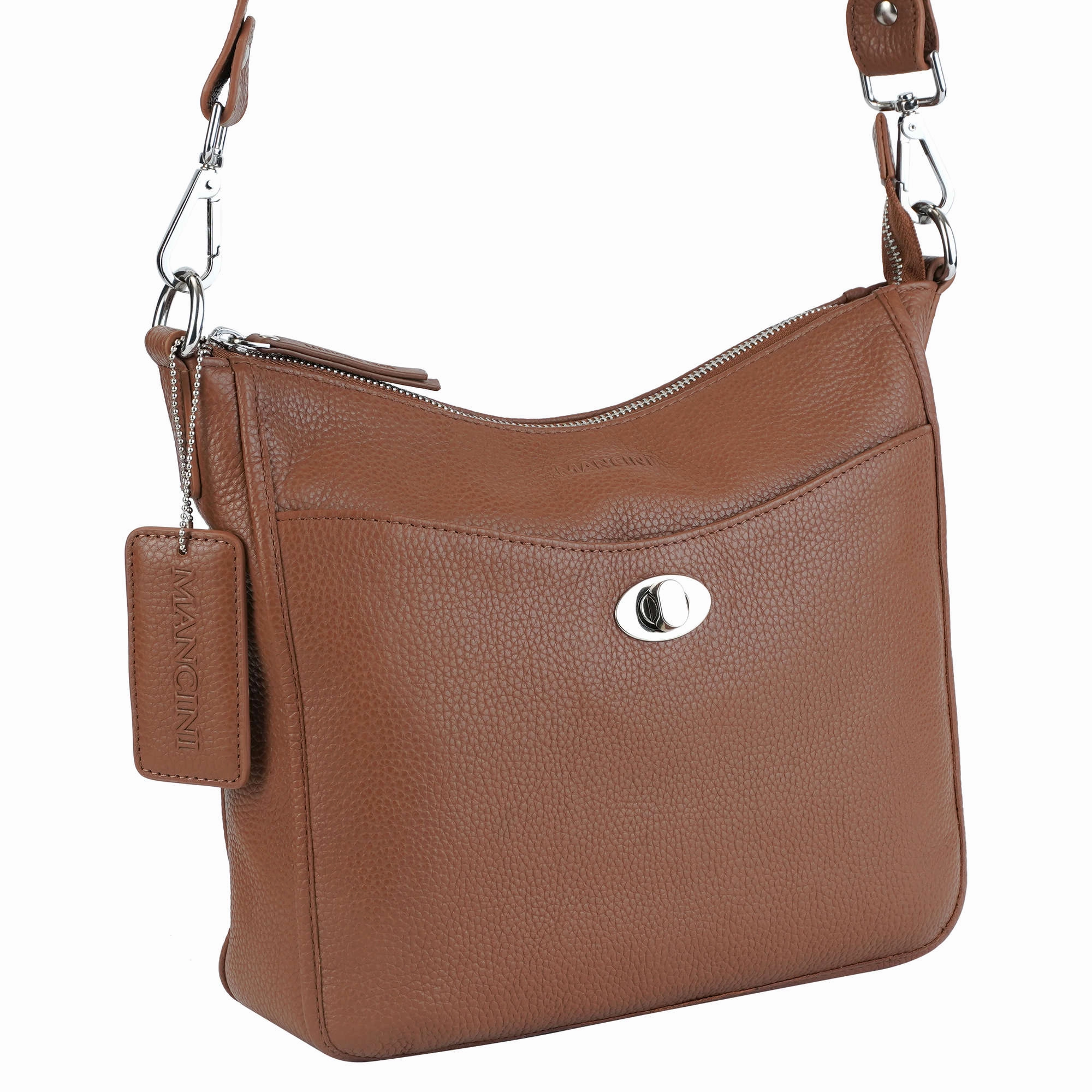 Mancini Pebbled Elizabeth Crossbody Handbag