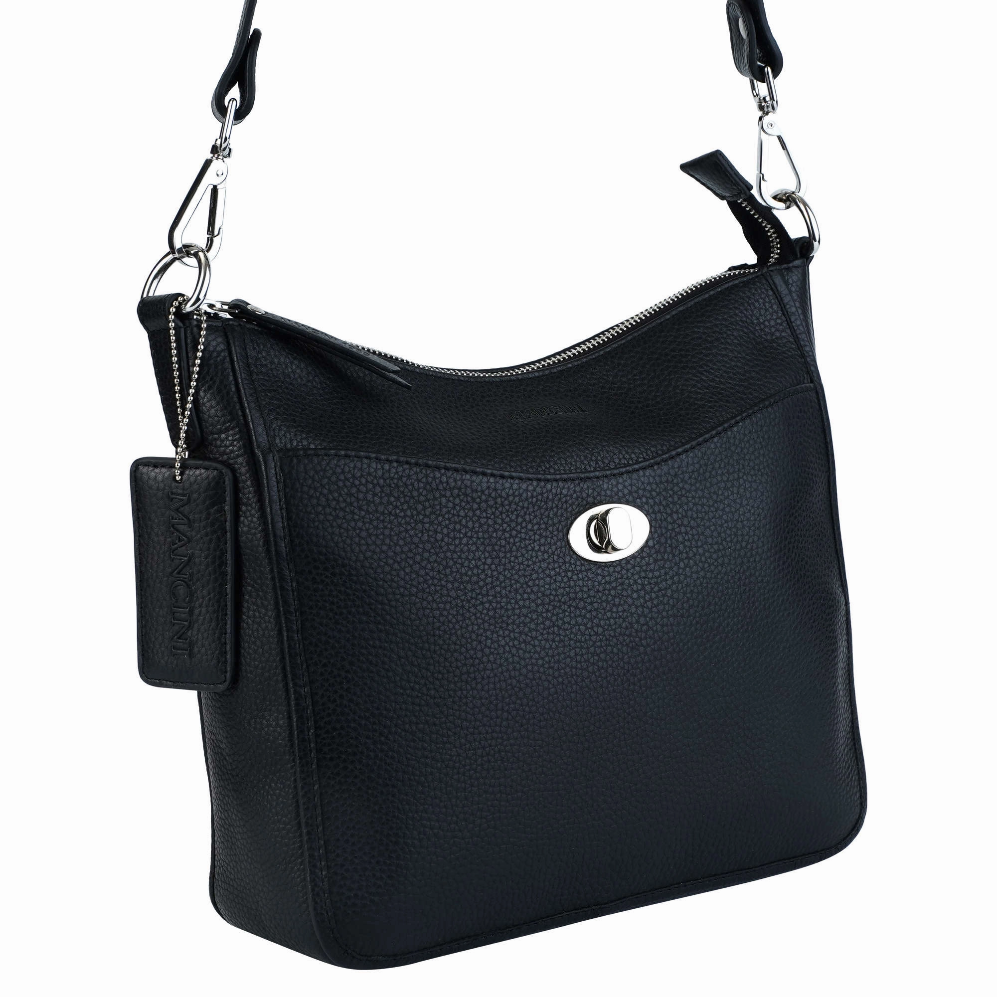 Mancini Pebbled Elizabeth Crossbody Handbag
