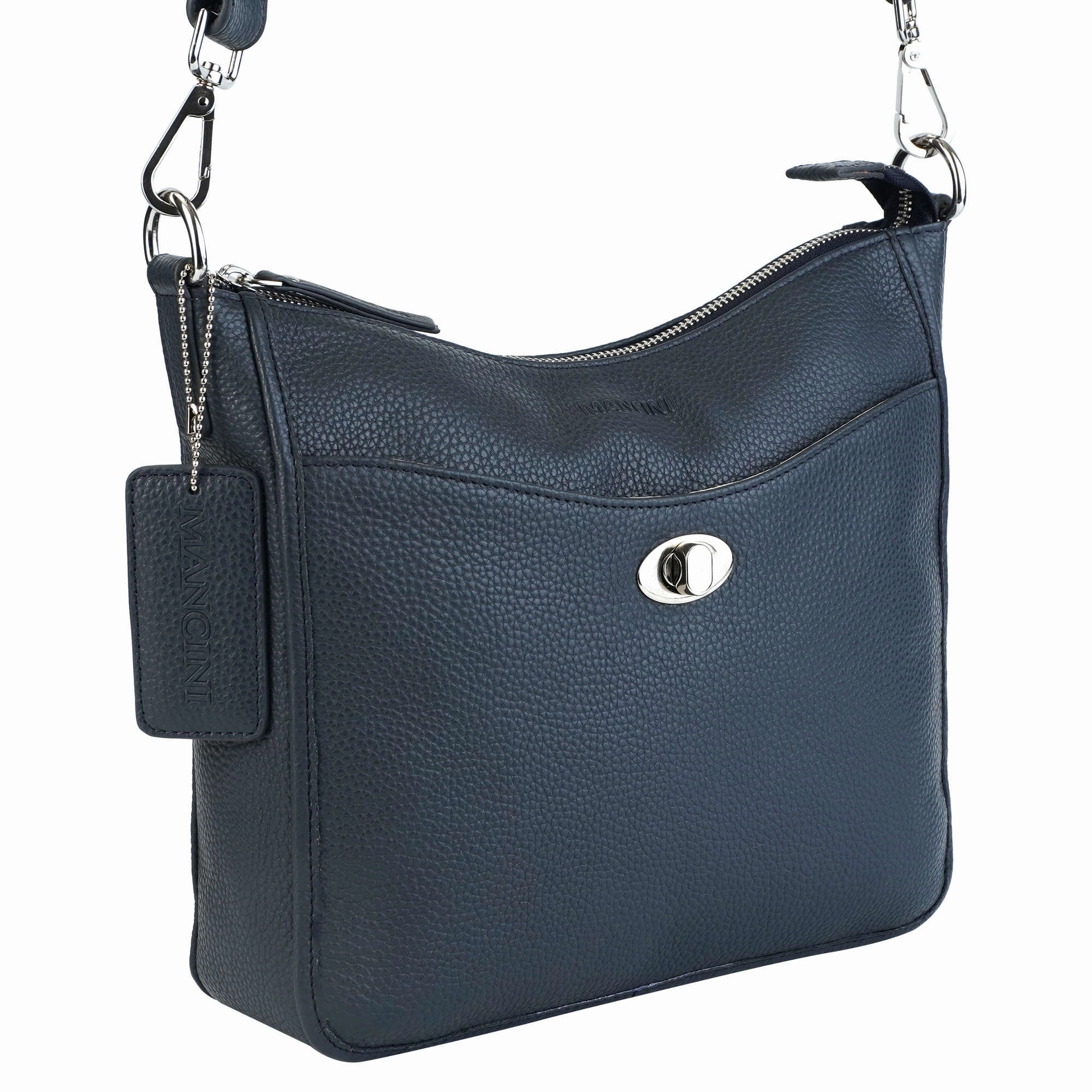 Mancini Pebbled Elizabeth Crossbody Handbag