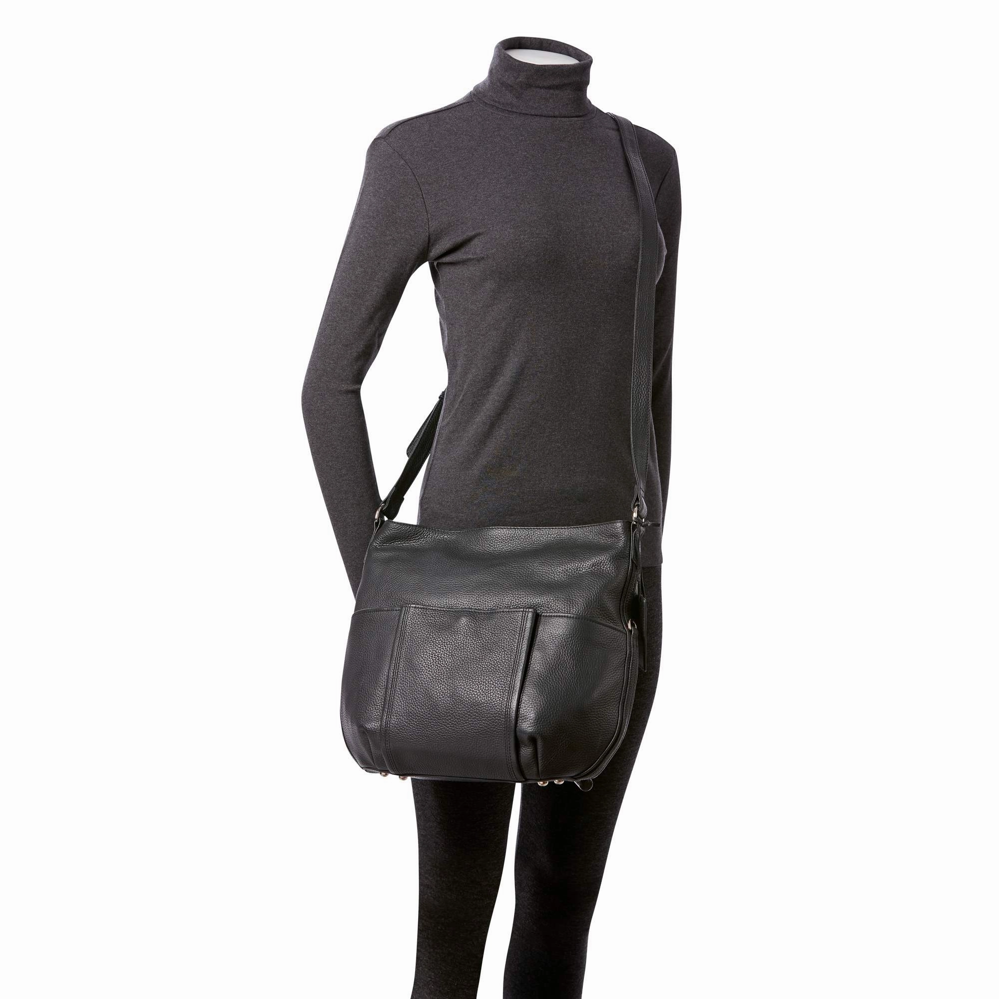 Mancini Pebbled Katherine Leather Shoulder Bag