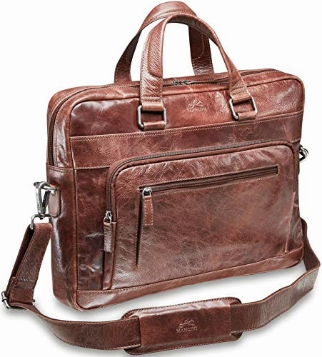 Mancini Single Compartment 15.6" Laptop/Tablet Briefcase in Black