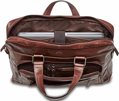 Mancini Single Compartment 15.6" Laptop/Tablet Briefcase in Black