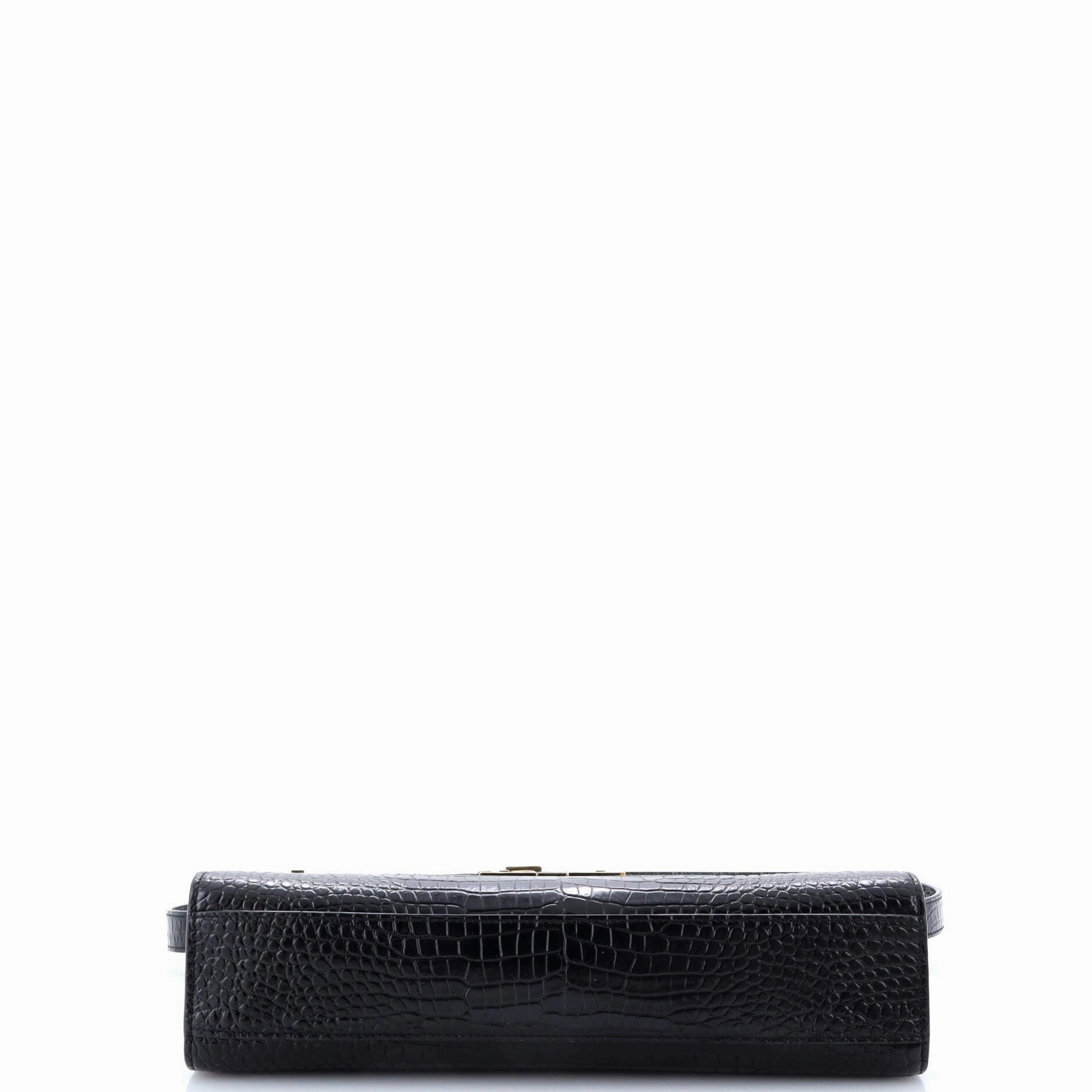 Manhattan Shoulder Bag Crocodile Embossed Leather Medium