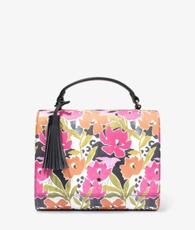 Maniya printed magnolia top handle bag in pink