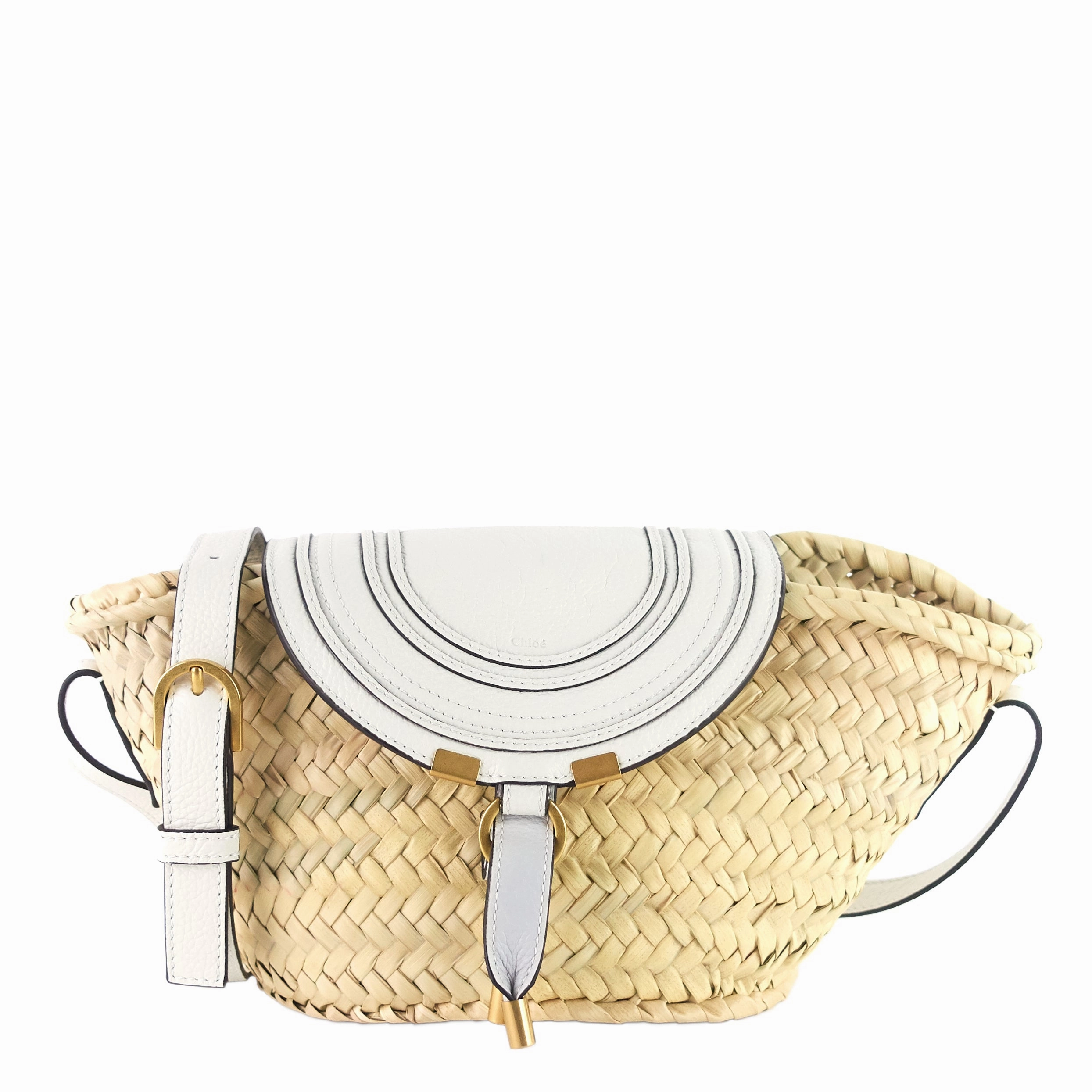 Marcie Mini Raffia and Leather Crossbody Bag