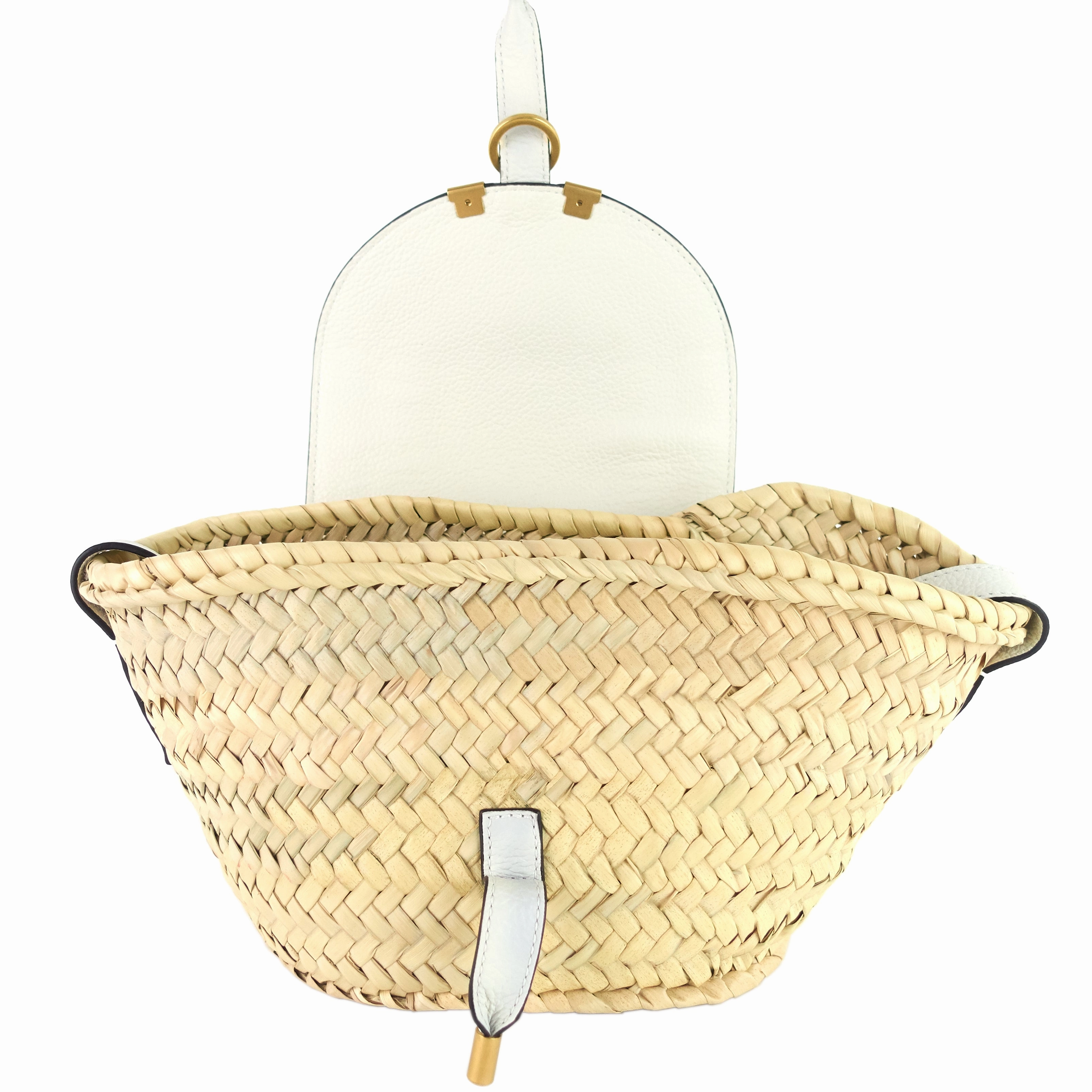 Marcie Mini Raffia and Leather Crossbody Bag