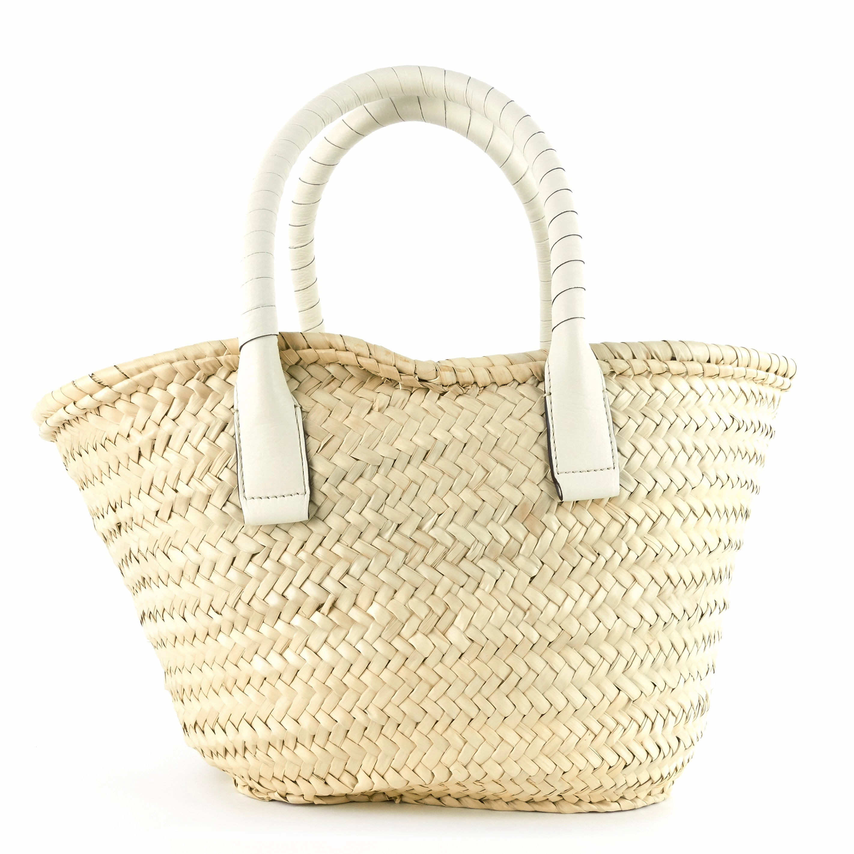 Marcie Raffia and Calfskin Basket Bag