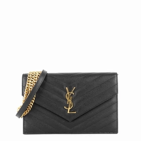 Matelass Saffiano Leather Small Wallet on Chain WOC