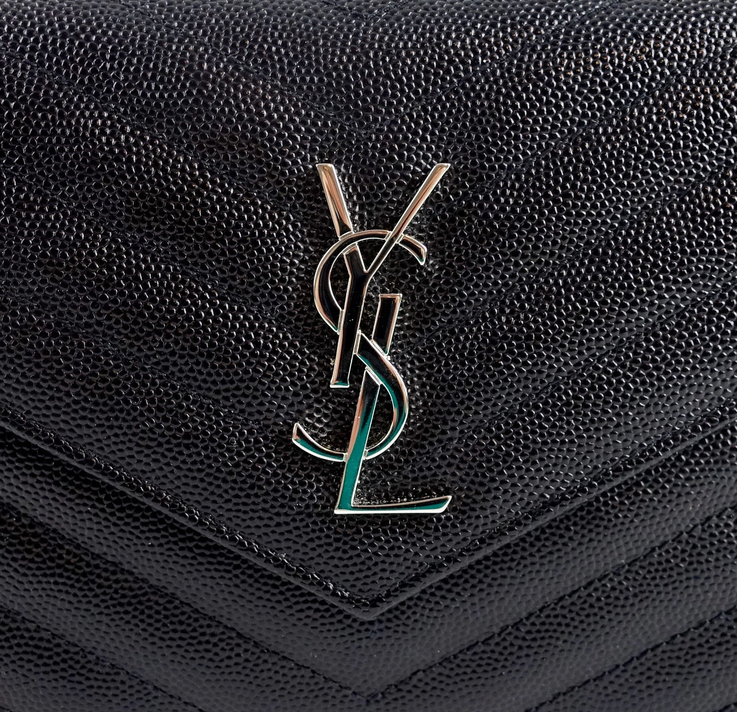 Matelasse Chevron Calf Leather Classic Wallet