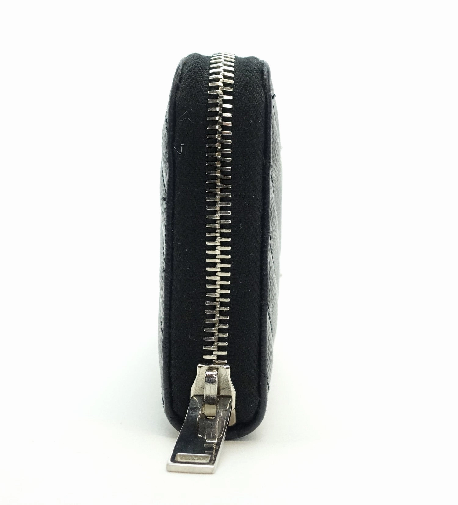 Matelasse Chevron Calf Leather Zip Around Wallet