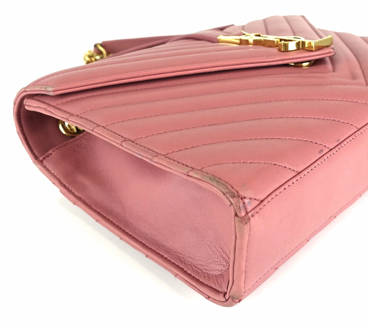 Matelasse Chevron Leather Classic Monogram Medium Bag
