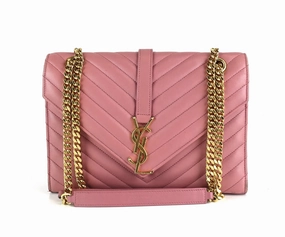 Matelasse Chevron Leather Classic Monogram Medium Bag