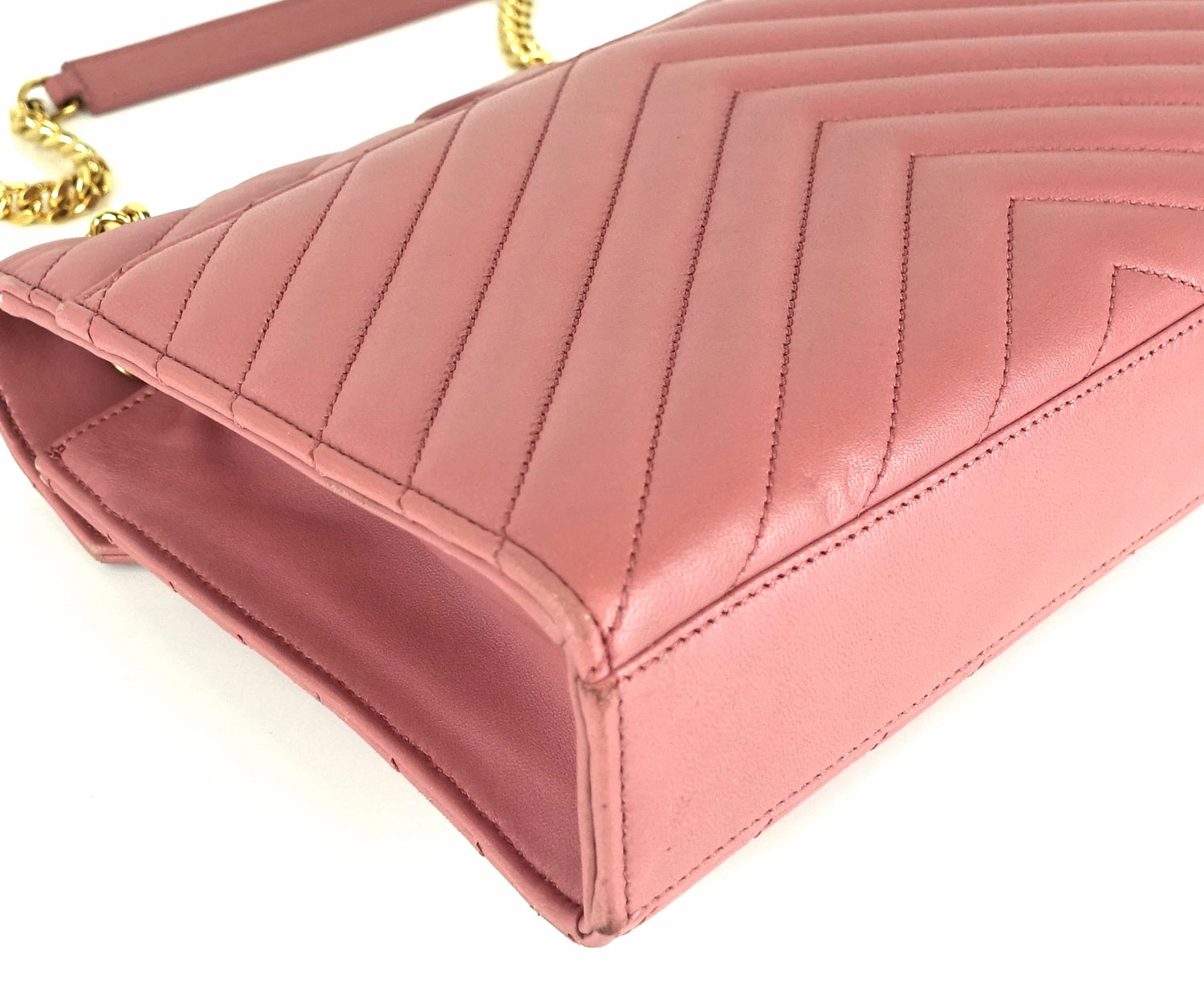 Matelasse Chevron Leather Classic Monogram Medium Bag