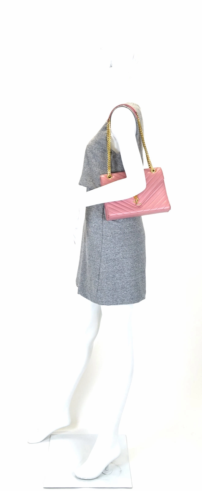 Matelasse Chevron Leather Classic Monogram Medium Bag