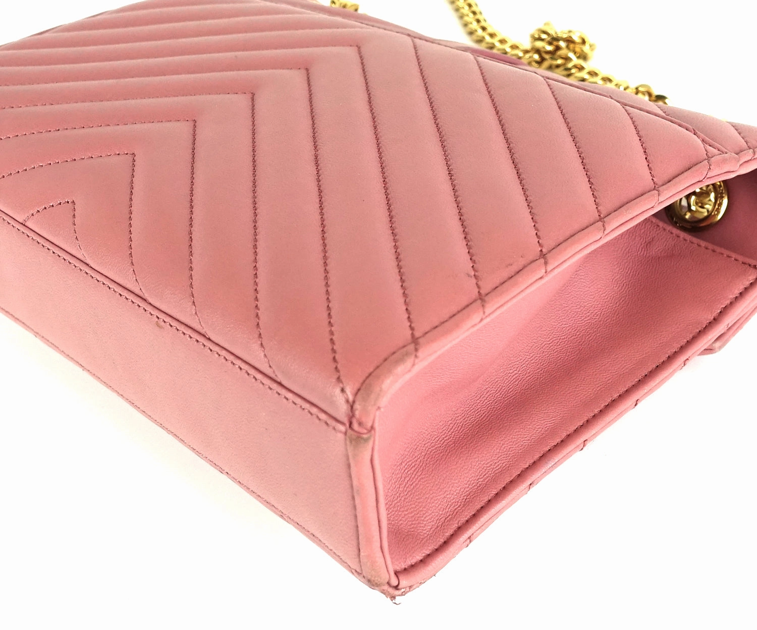 Matelasse Chevron Leather Classic Monogram Medium Bag