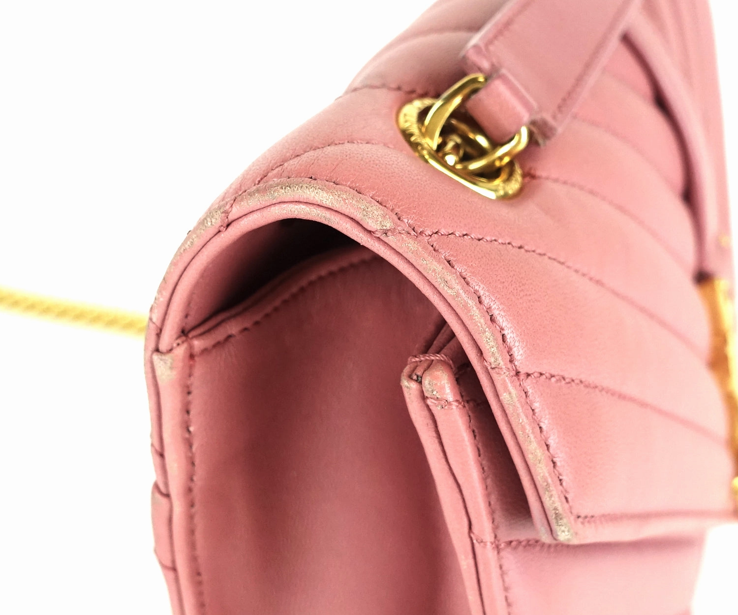 Matelasse Chevron Leather Classic Monogram Medium Bag