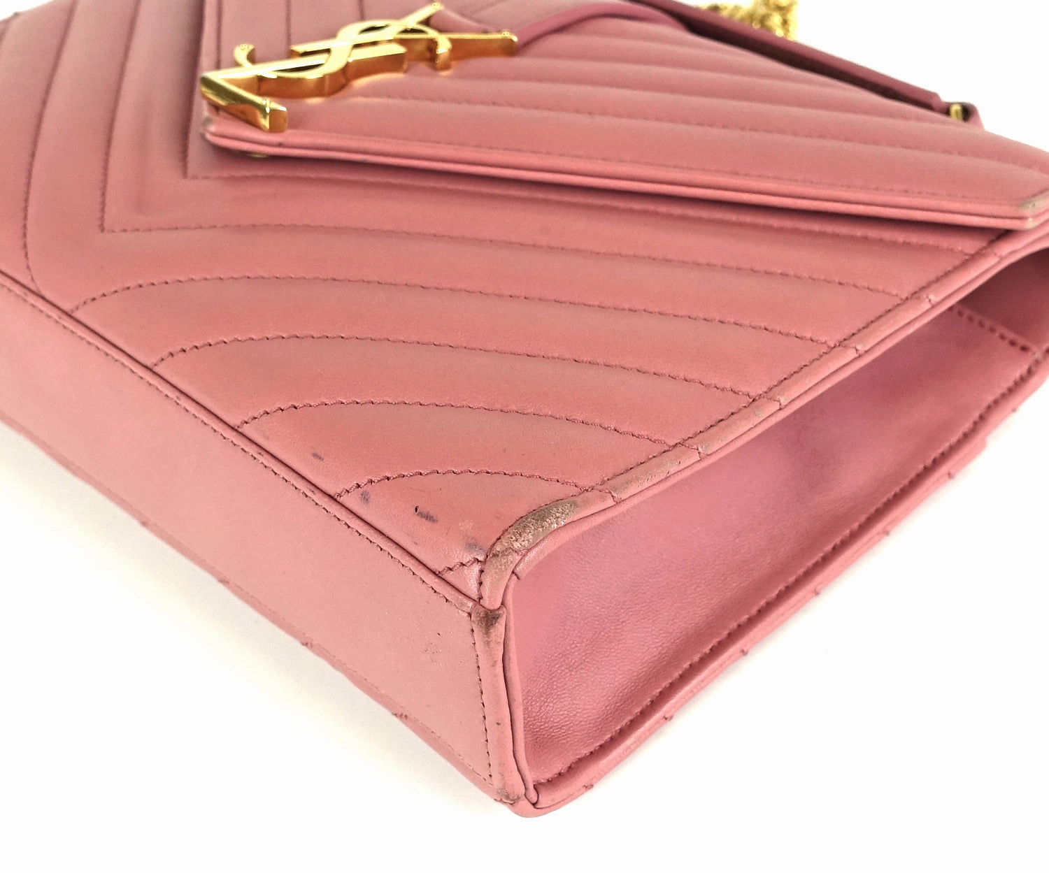 Matelasse Chevron Leather Classic Monogram Medium Bag