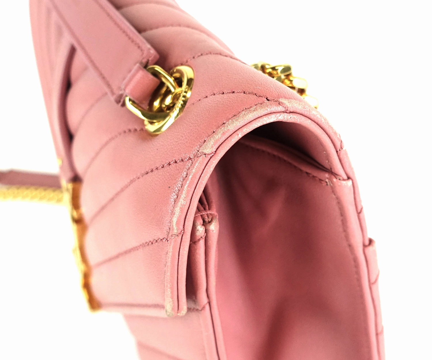 Matelasse Chevron Leather Classic Monogram Medium Bag