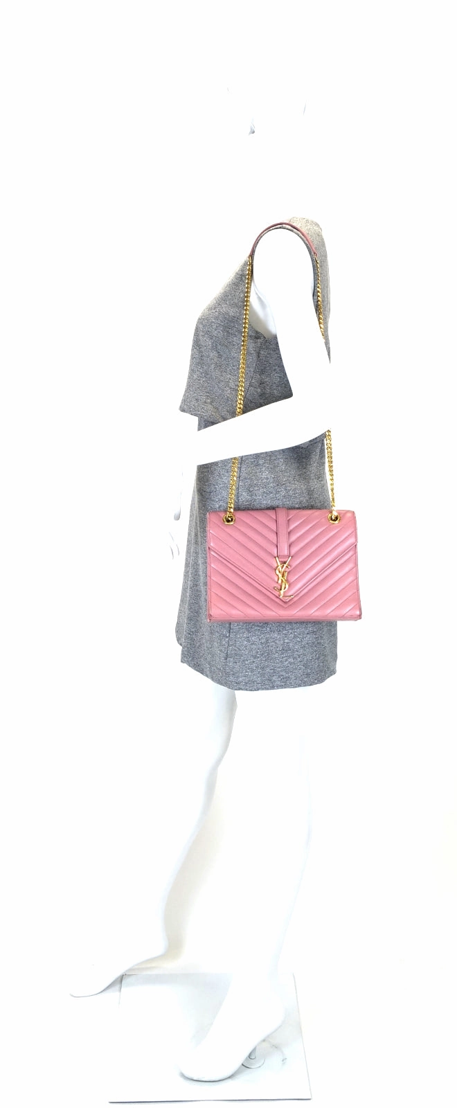 Matelasse Chevron Leather Classic Monogram Medium Bag