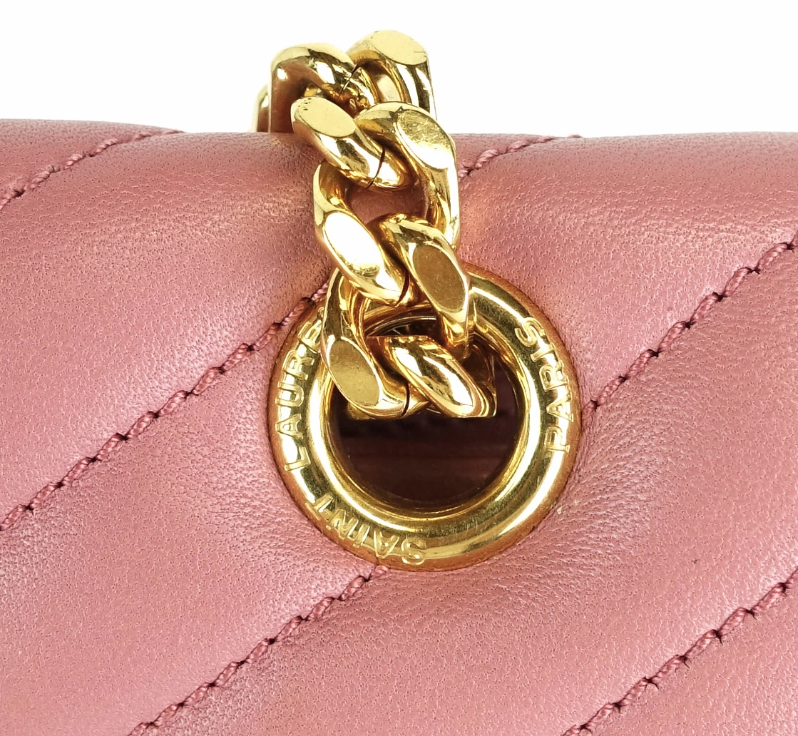 Matelasse Chevron Leather Classic Monogram Medium Bag
