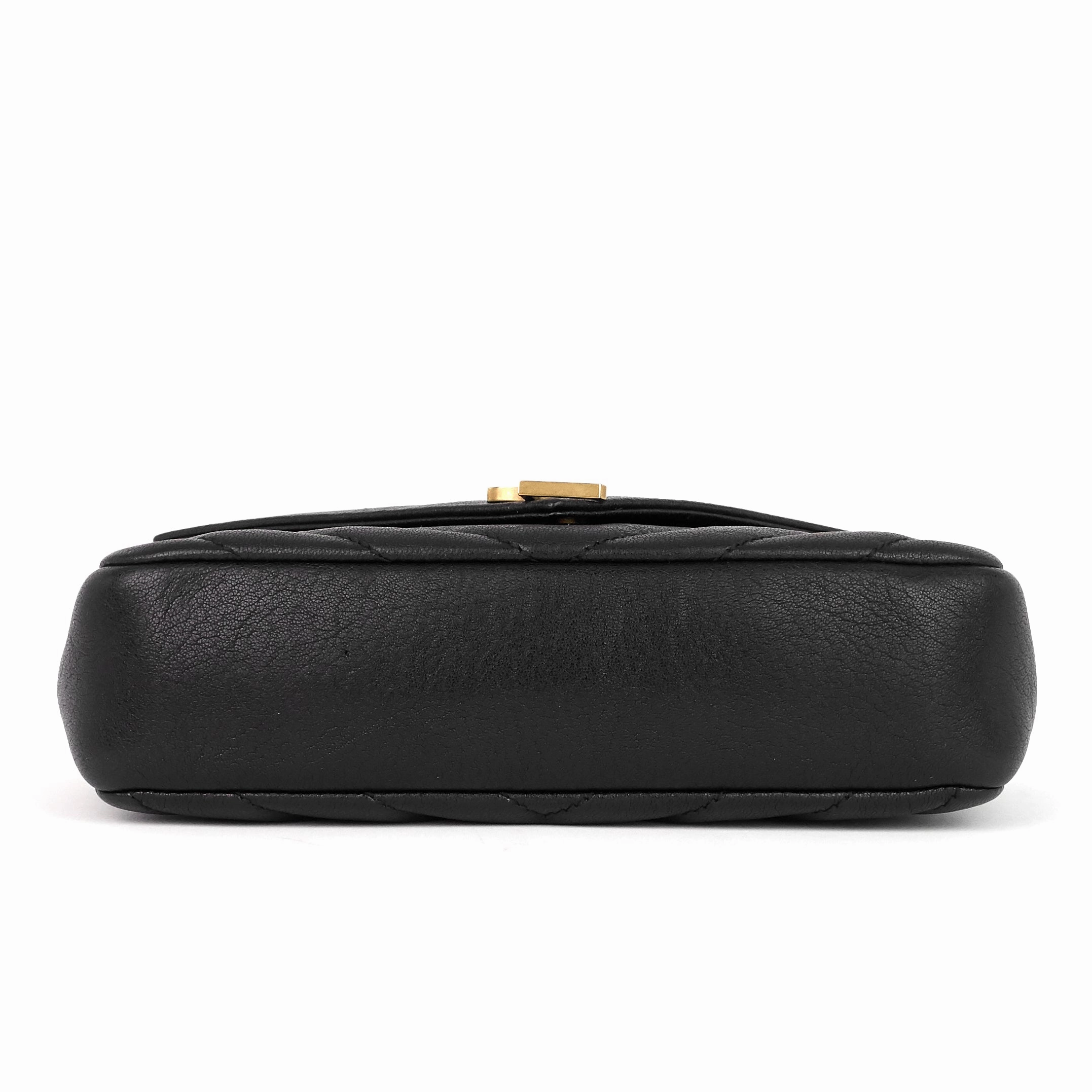 Matelasse Chevron Leather College Chain Wallet