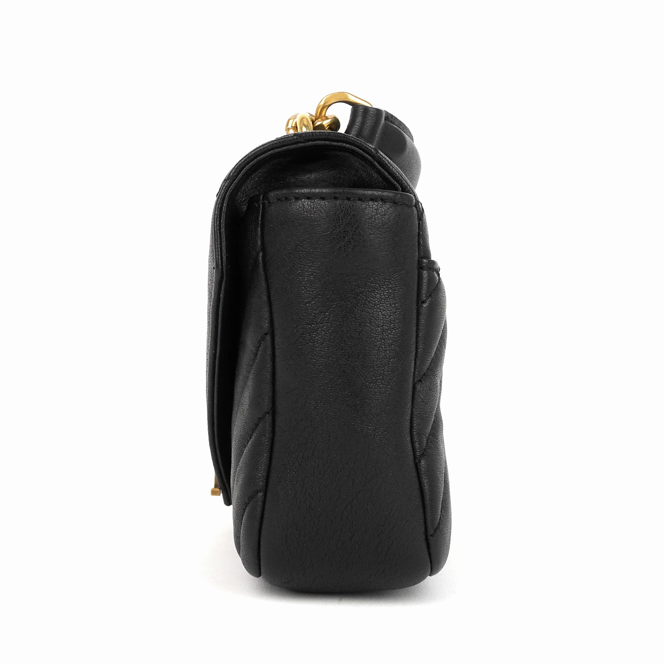 Matelasse Chevron Leather College Chain Wallet