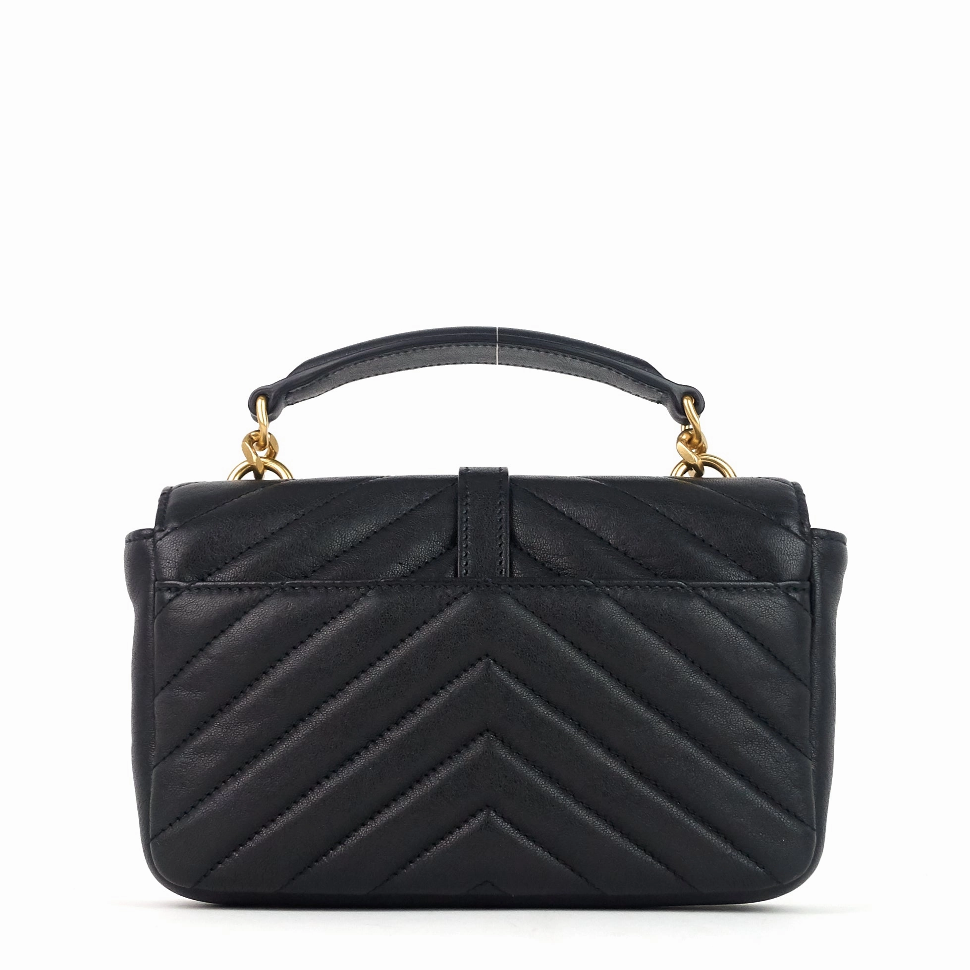 Matelasse Chevron Leather College Chain Wallet