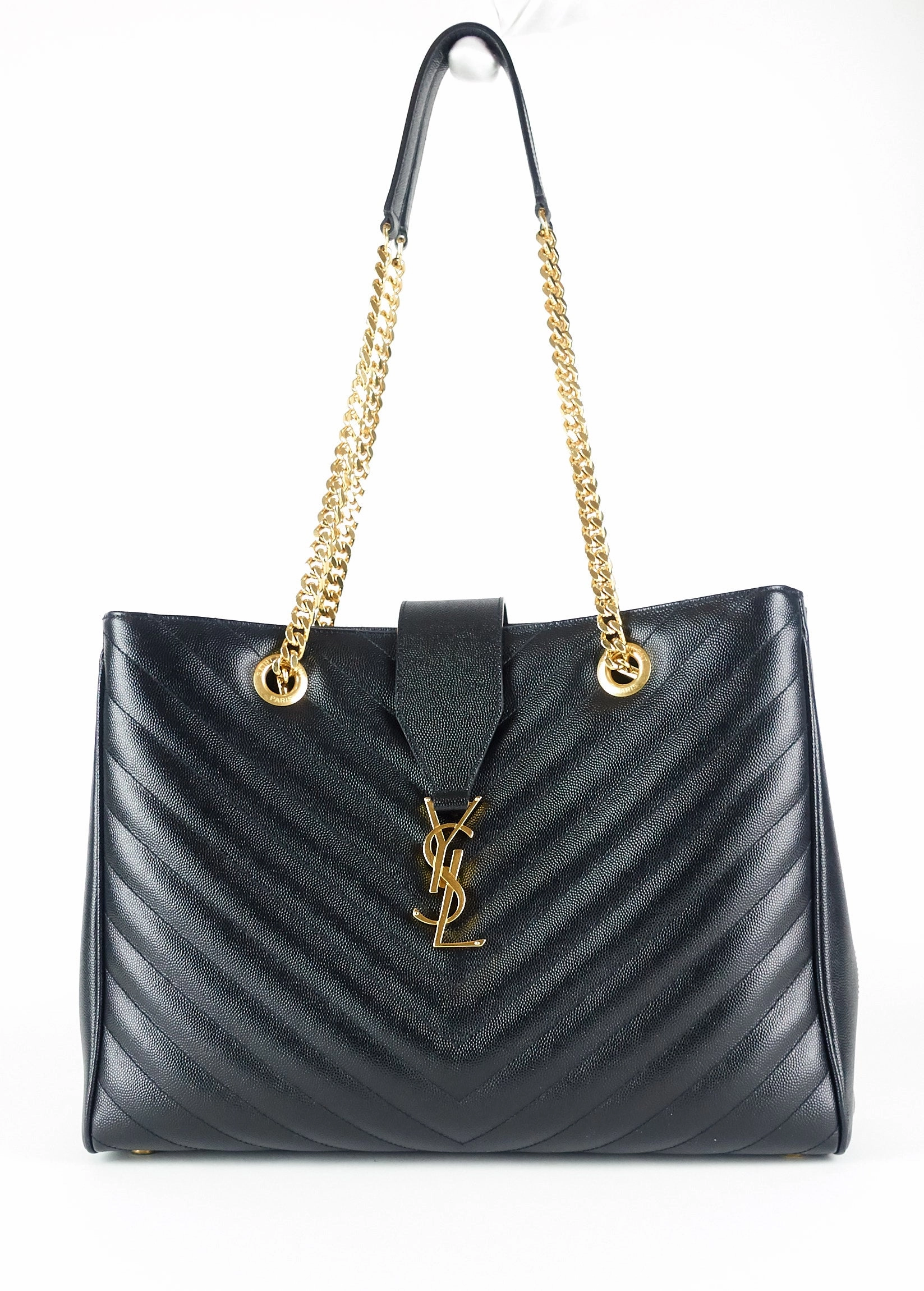 Matelasse Chevron Leather Shopper Bag