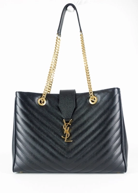 Matelasse Chevron Leather Shopper Bag
