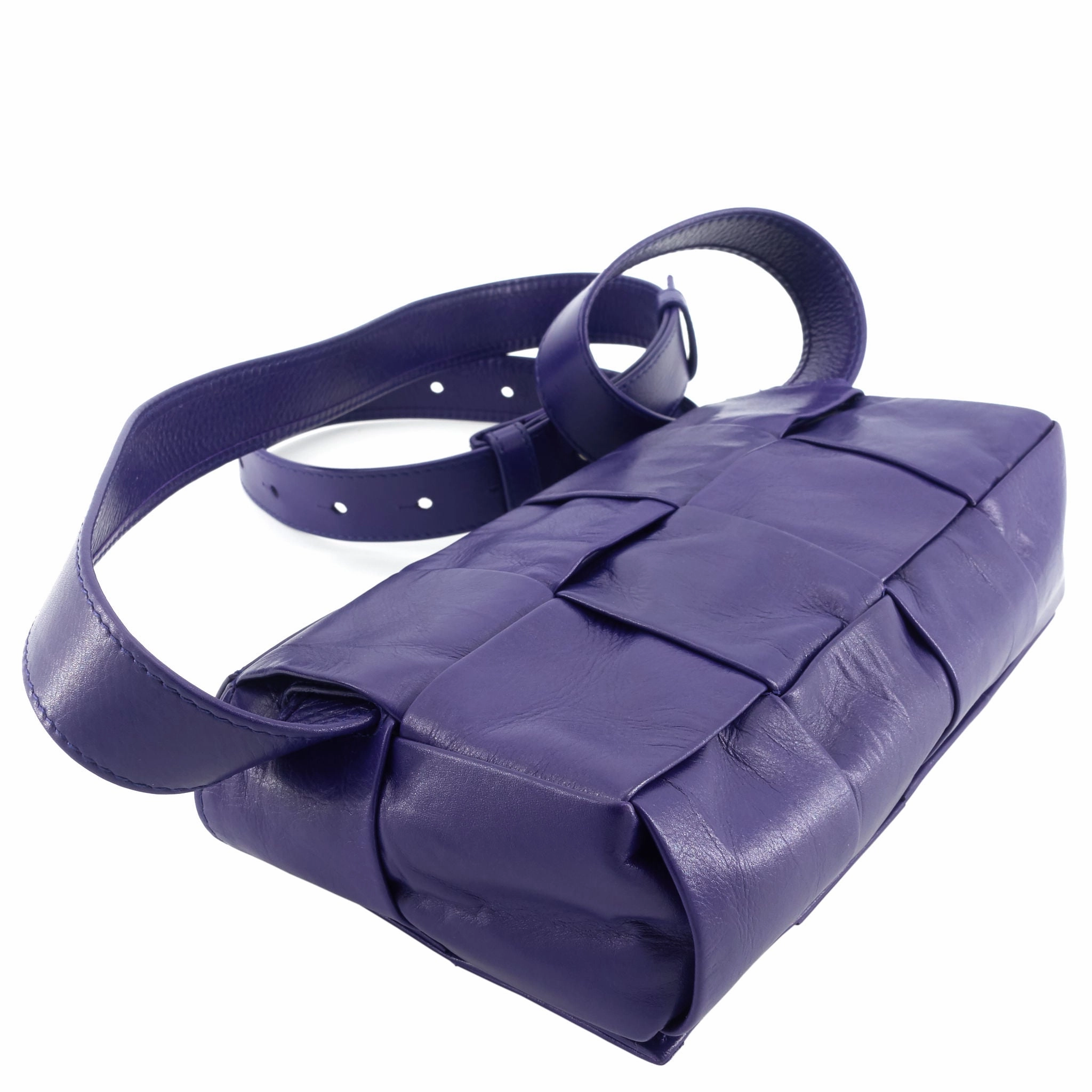 Maxi Intreccio Leather Cassette Belt Bag