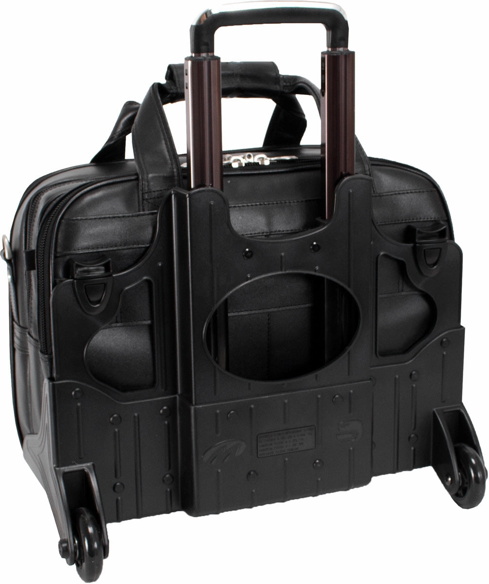 Mcklein R Series Chicago Leather 17In Wheeled  Laptop Briefcase