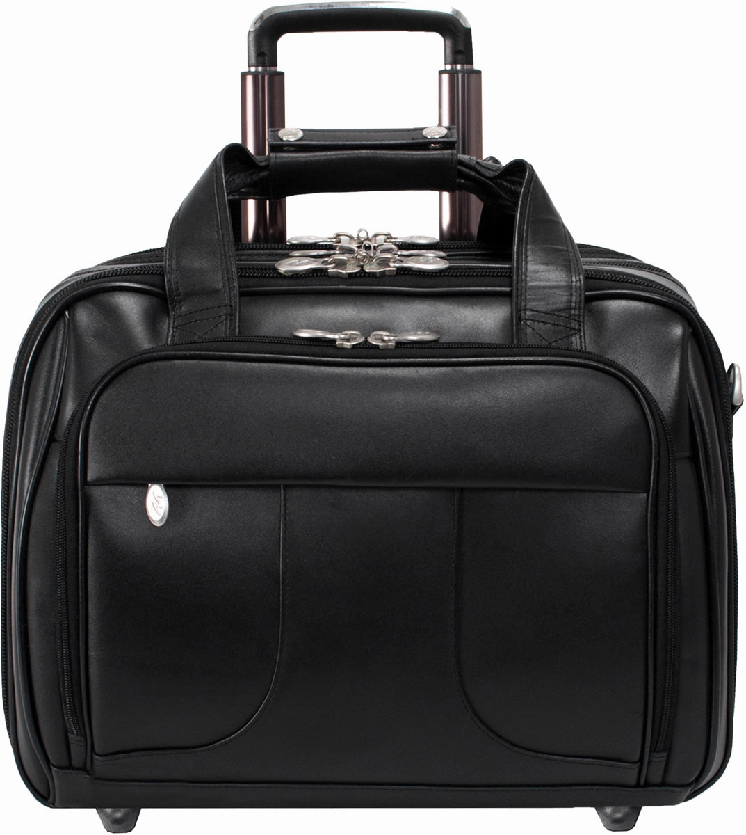 Mcklein R Series Chicago Leather 17In Wheeled  Laptop Briefcase