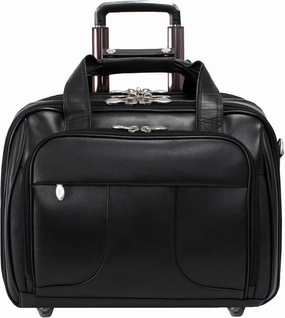 Mcklein R Series Chicago Leather 17In Wheeled  Laptop Briefcase