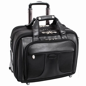 Mcklein, R Series, Chicago, Tech-Lite Ballistic Nylon, 15" Nylon Patented Detachable -Wheeled Laptop Overnight with Removable Briefcase, Black (73585)
