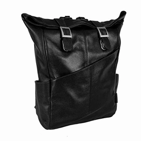 McKlein, S Series, Kennedy, Pebble Grain Calfskin Leather, 17" Leather Dual Access Laptop Backpack, Black (88735)